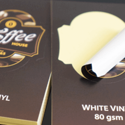 80gsm White Vinyl Freezer Grade Stickers 1 80gsm White Vinyl Stickersclose up2 Gotopress - Canada Printshop