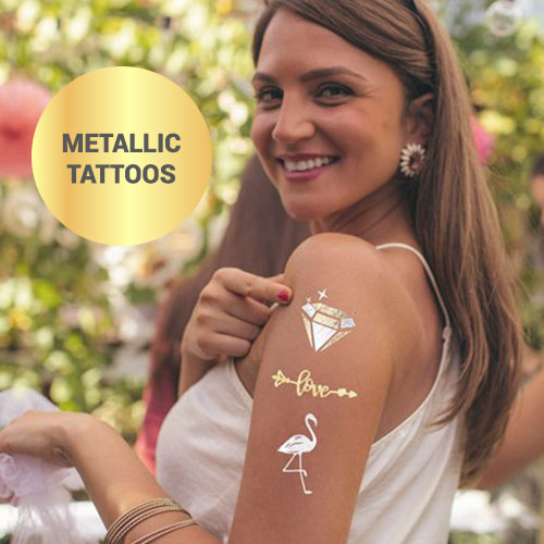 12 Sheets Metallic Temporary Tattoos for Women Teens Girls Tattoos Gold  Silver Glitter Flash Waterproof Tattoo Stickers - Walmart.com